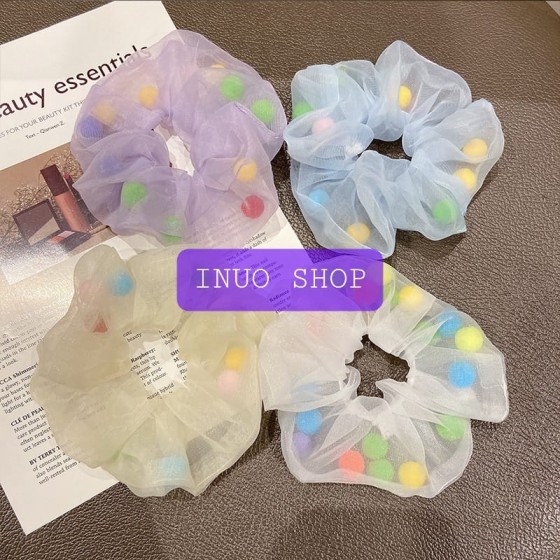 Donas con pompones de colores